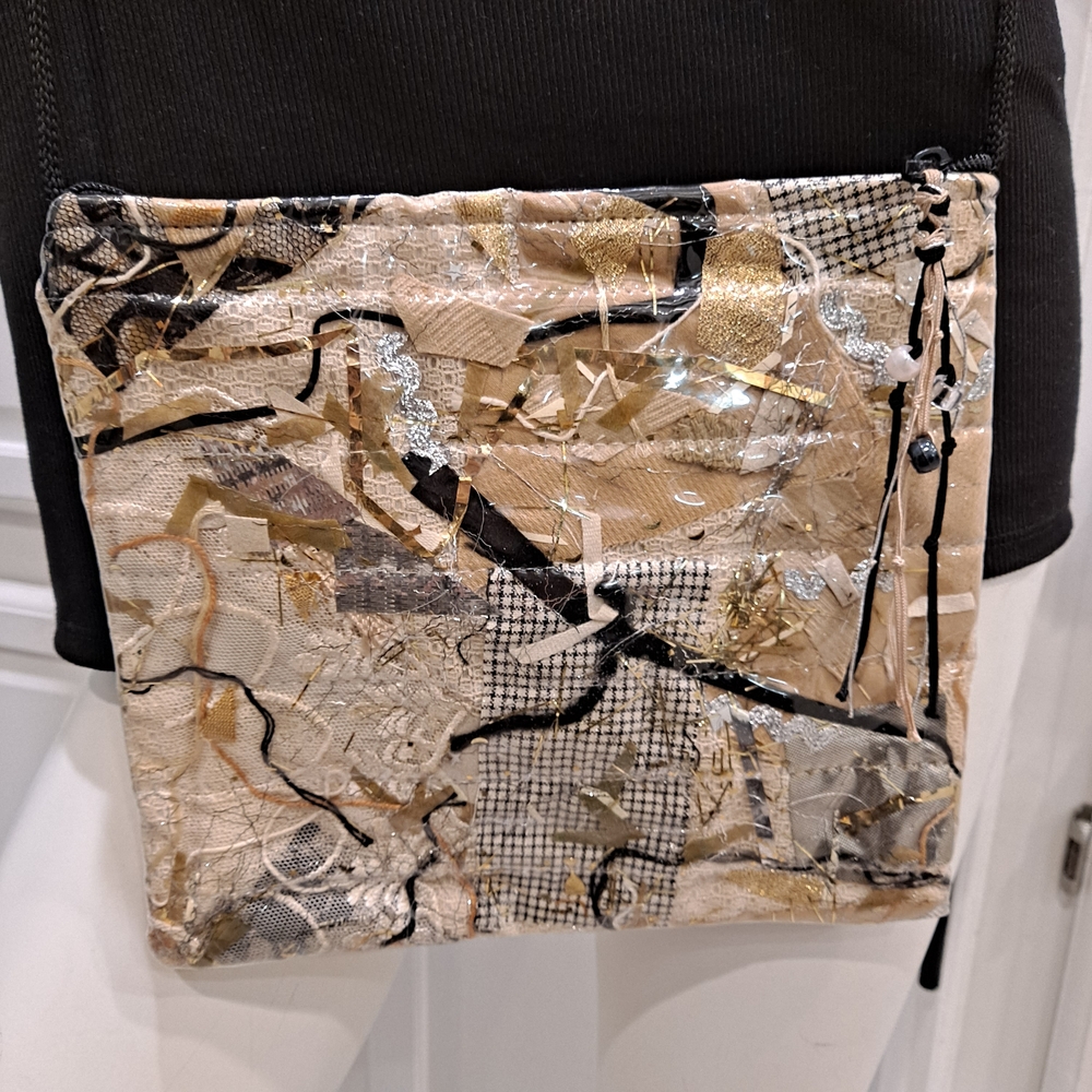 Northern Brights Abstract Confetti  Patterned Crossbody Bag Rare One Of A Kind